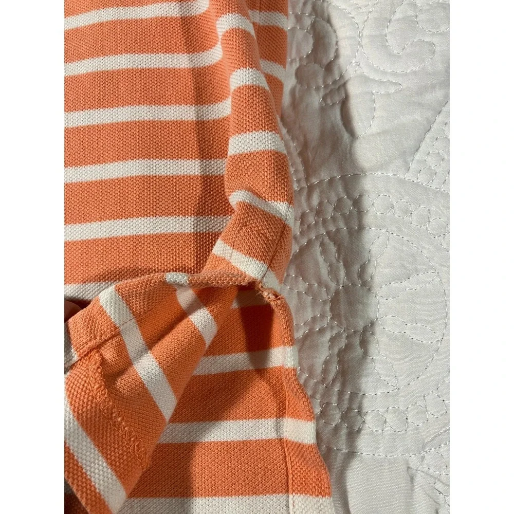 Polo Ralph Lauren Pique Short Sleeve Polo Mens XL Orange White Cotton Preppy